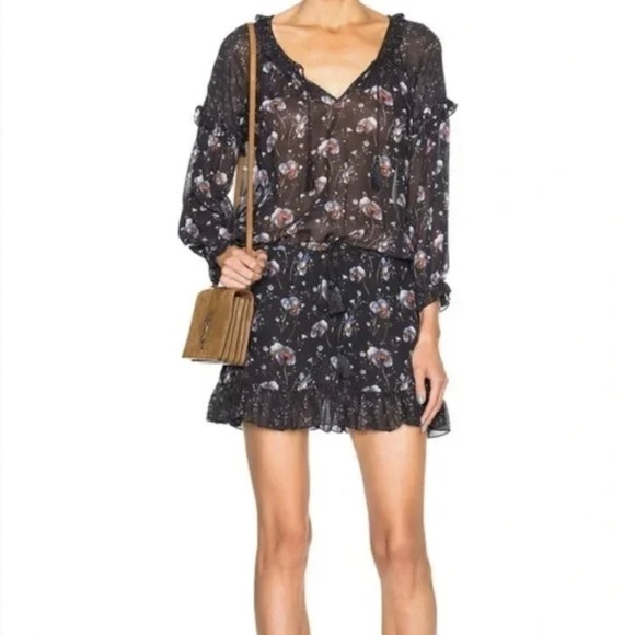 Ulla Johnson Floral Mini Dress - Black and White - Picture 3 of 9